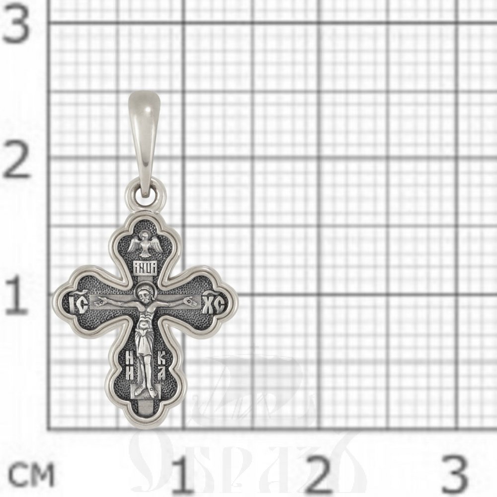 крест «распятие. распятие. св. ксения петербургская», золото 585 проба белое (арт. 201.649-3)