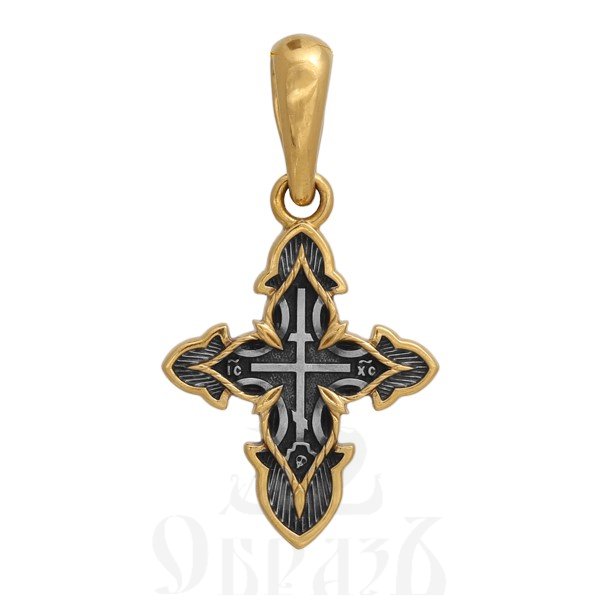 крест «голгофа. хризма», серебро 925 проба с золочением (арт. 101.242)