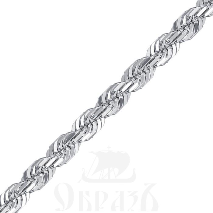 цепь плетение "корда" серебро 925 пробы с родиевым покрытием (арт. нц 22-080-3 d0,70)