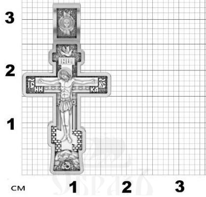 восьмиконечный крест с молитвой честному кресту, серебро 925 проба с родированием (арт. 17.027р)